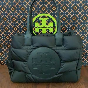 Tory Burch Ella Mini Puffer Tote Black